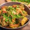 Тушеные овощи с брокколи и цветной капустой фото
